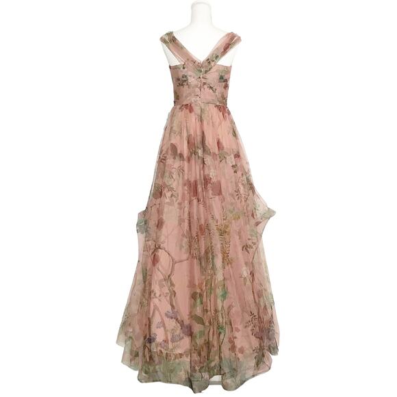PatBO Floral Printed Tulle Full Length Dress Beaded Sequin Embroidered 6 NWT - Picture 7 of 13